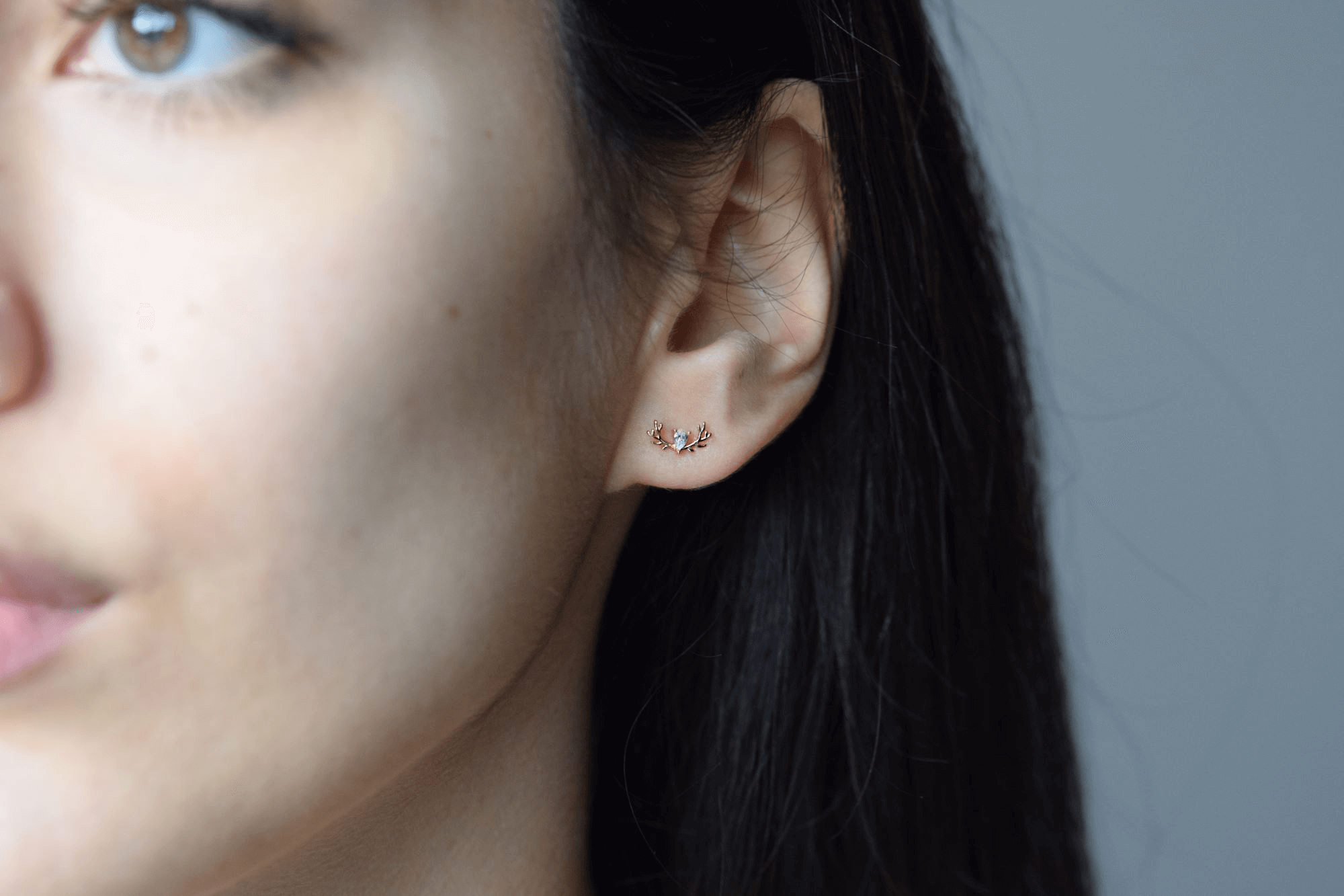 Horn ohrringe | 925 er silber Rentier ohrstecker