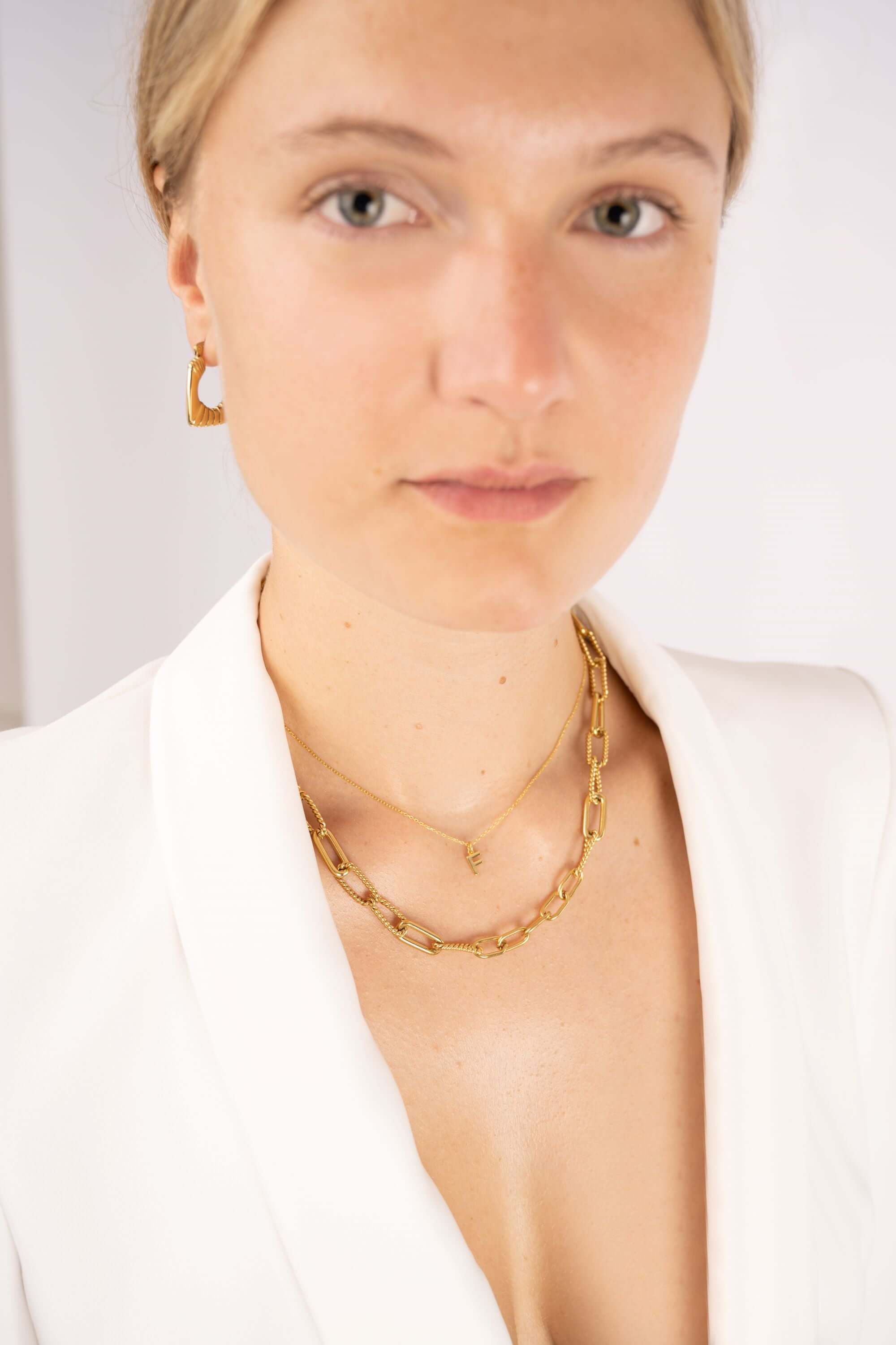 Rhombus Hoops | Goldene Wasserfest Ohrringe