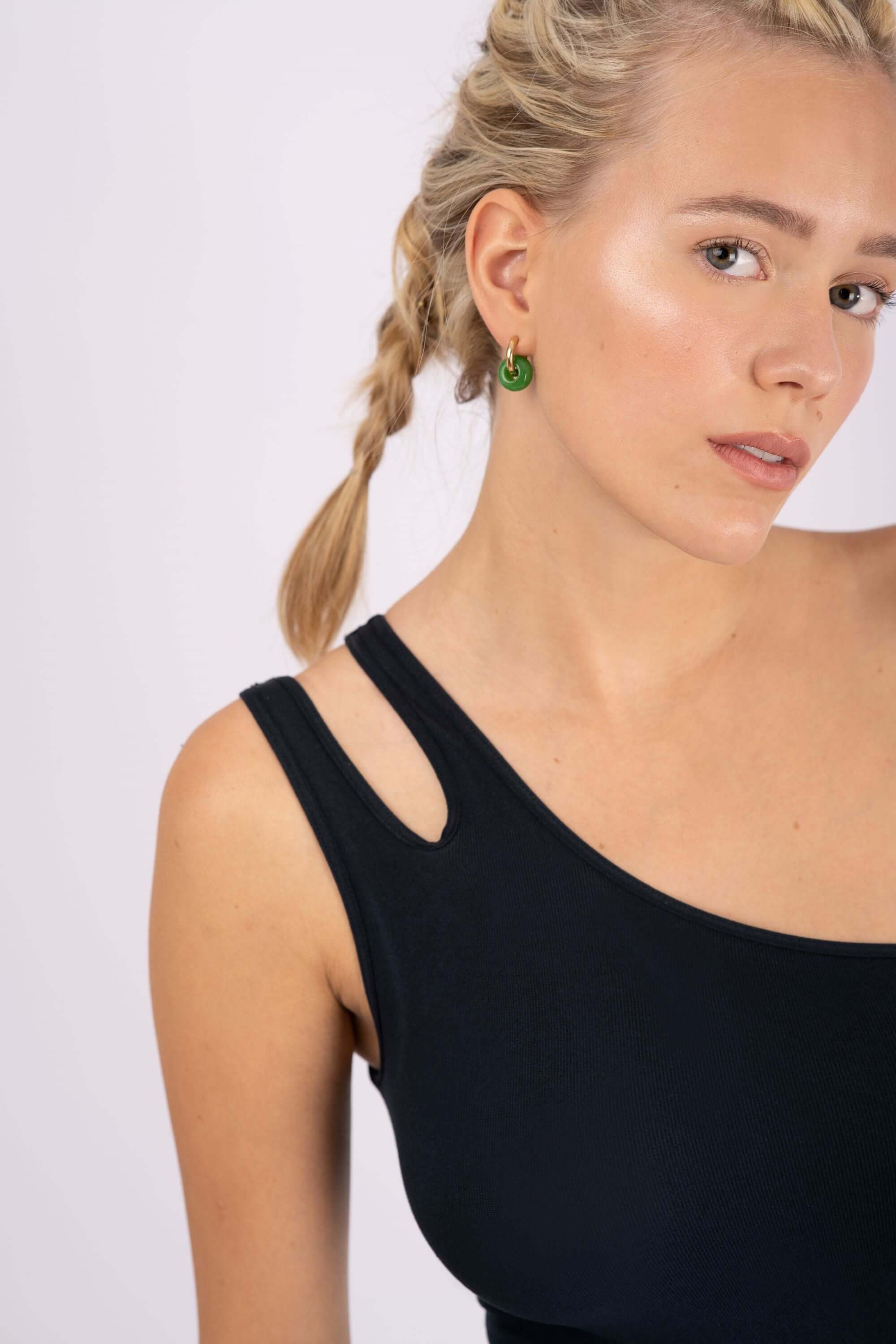 Jade Ohrringe | Wasserfest Creolen Ohrringe