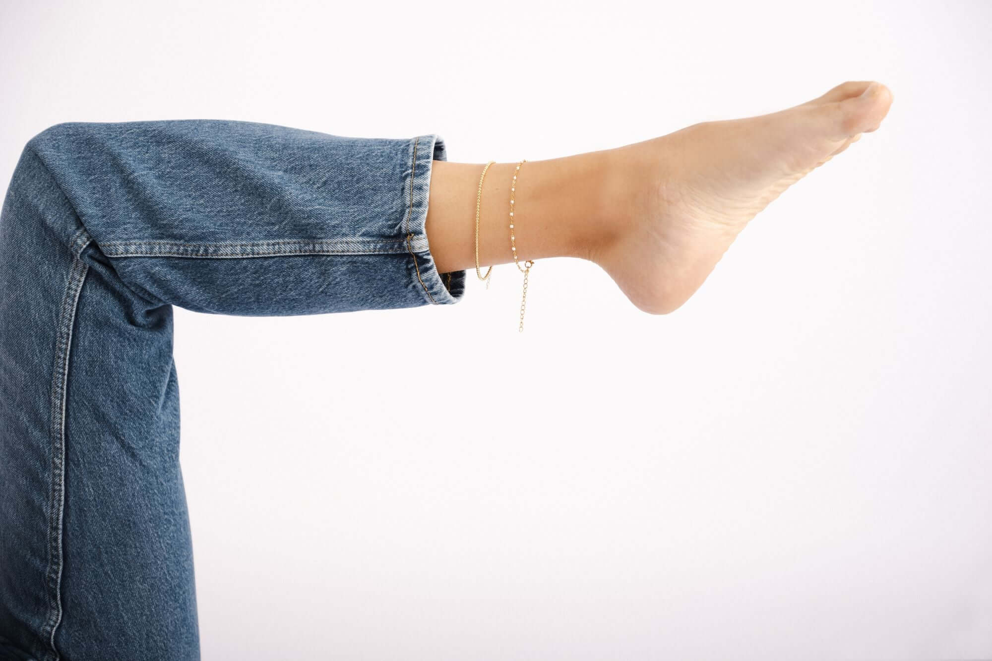 BULLET FUßKETTE, 925 Sterling Silber Fußkette 26cm