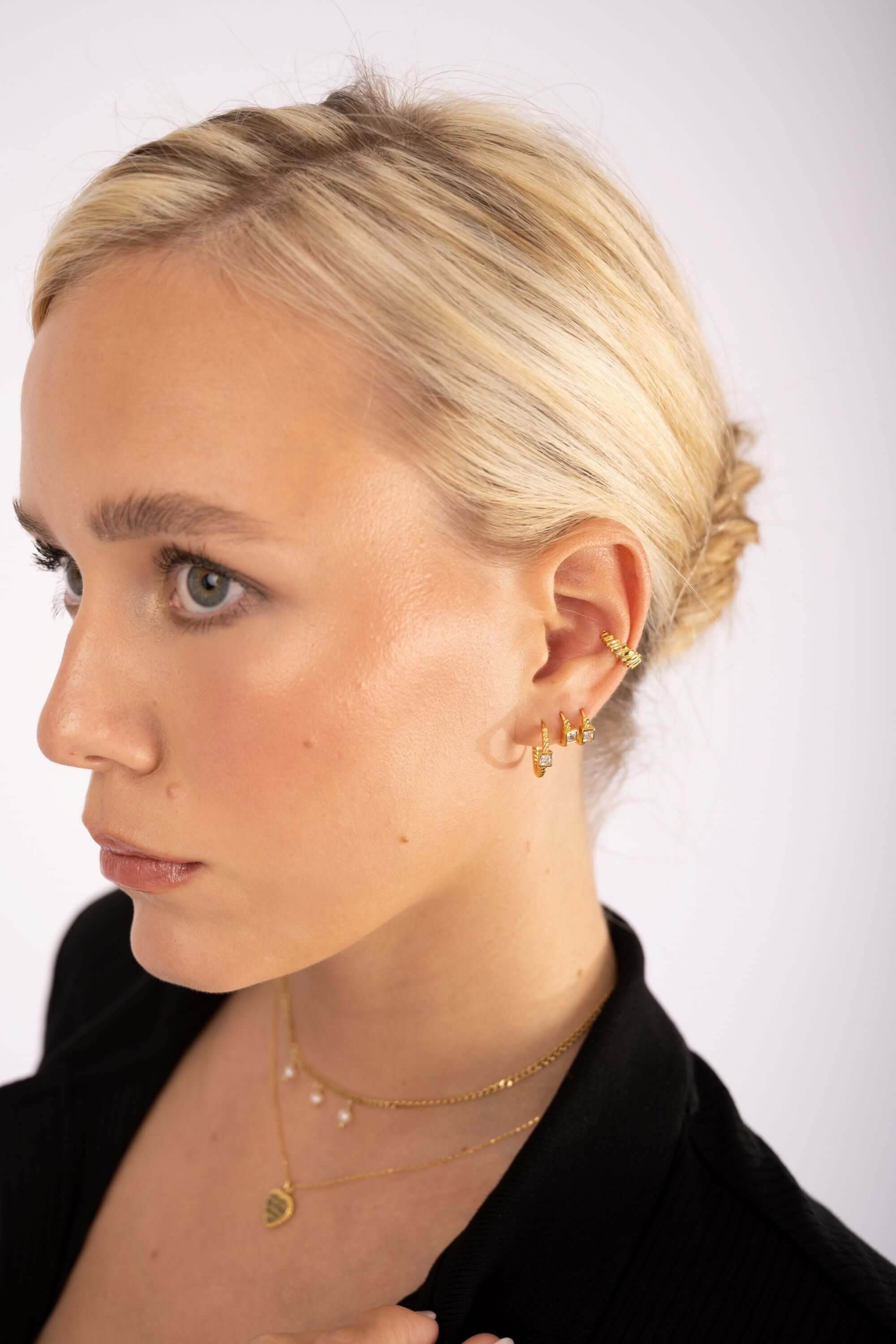 Striped EARCUFF | 925 Sterling Silber Ohrmanschette