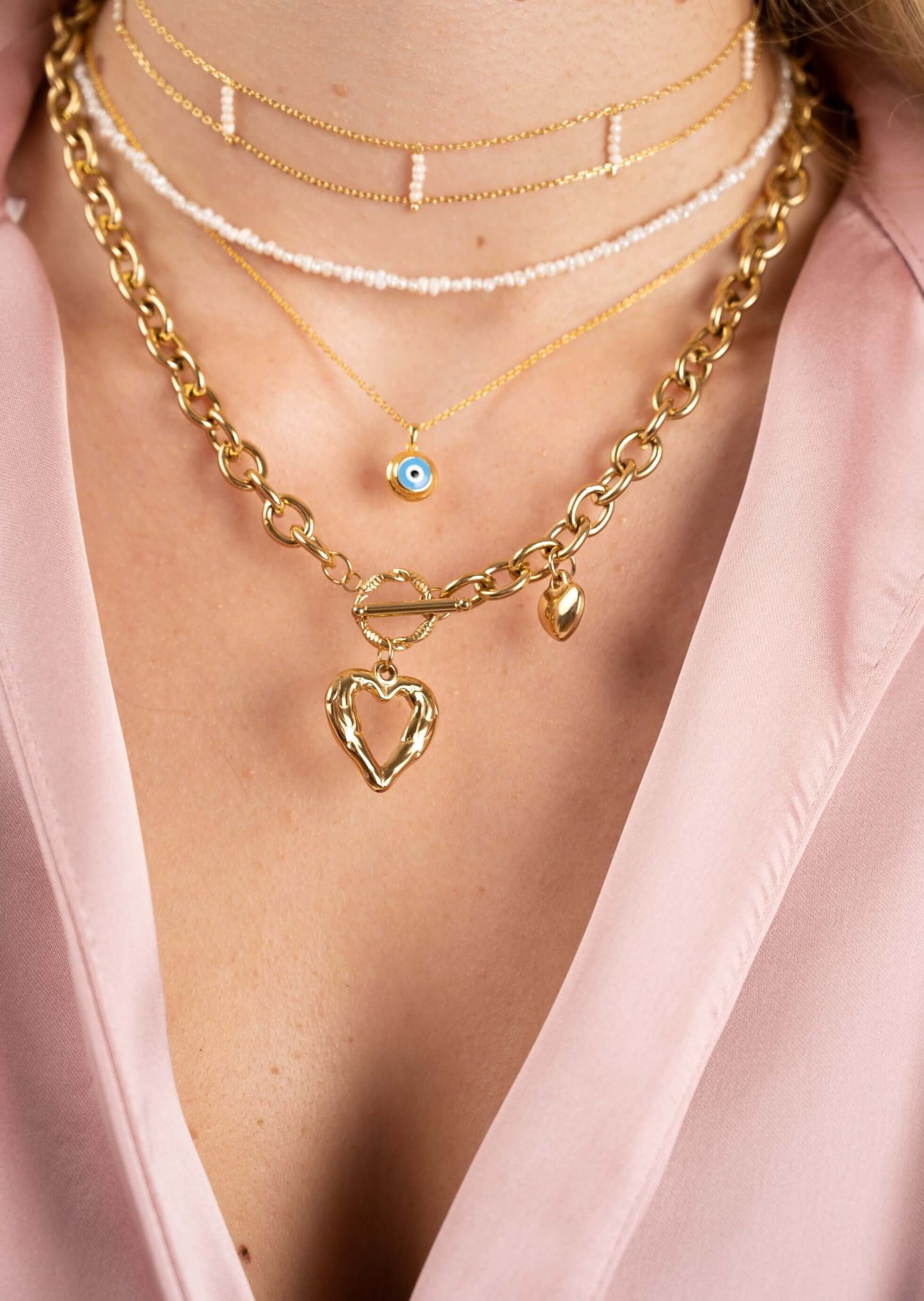 Nazar kette | 925 Sterling Silber - Vergoldet Halskette