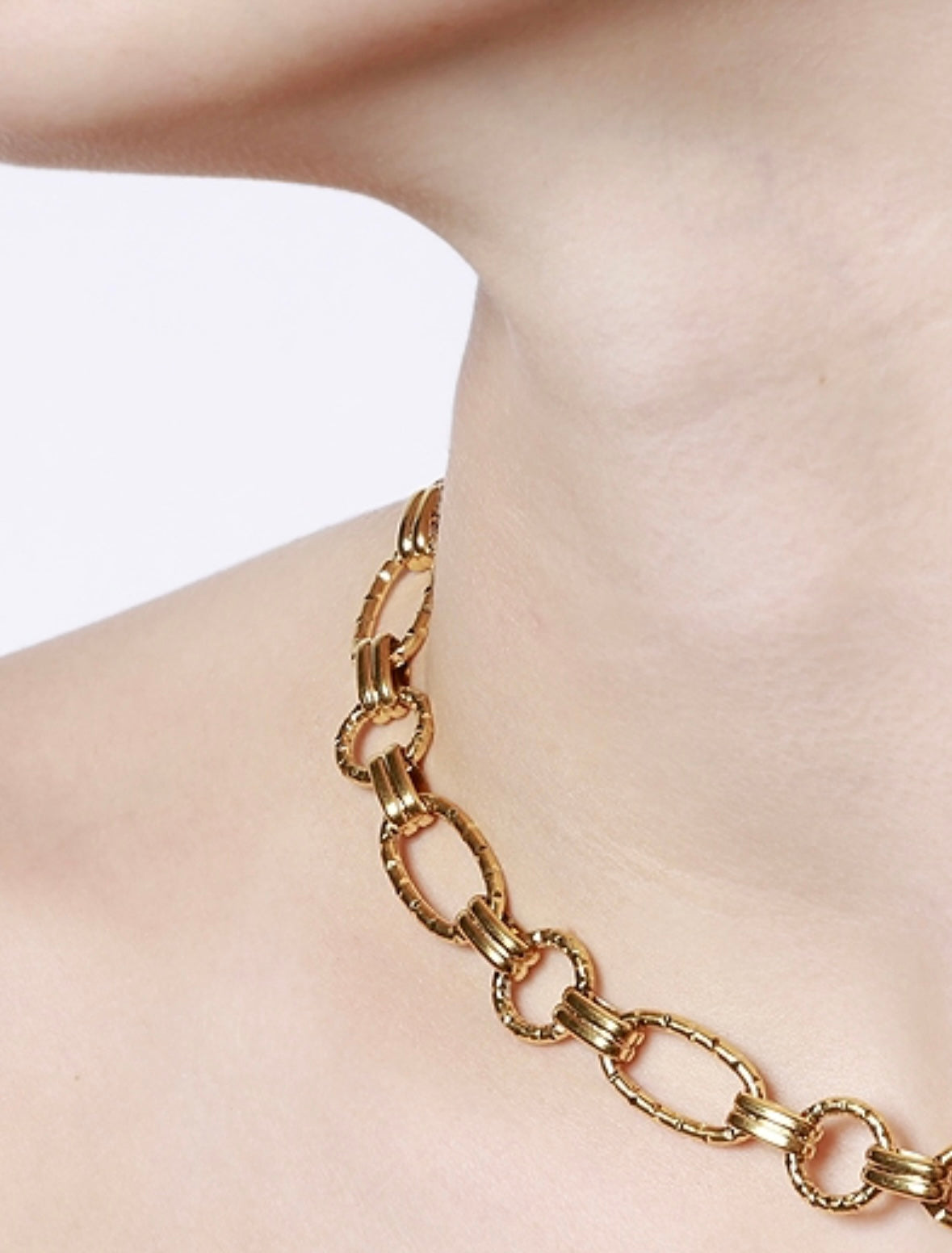 STATEMENT KETTE SILBER GOLD | GLIEDERKETTE AUS EDELSTAHL – WASSERFEST & VERSTELLBAR