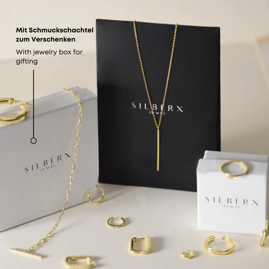 925er Silber und vergoldet Halskette Kette | Kompass