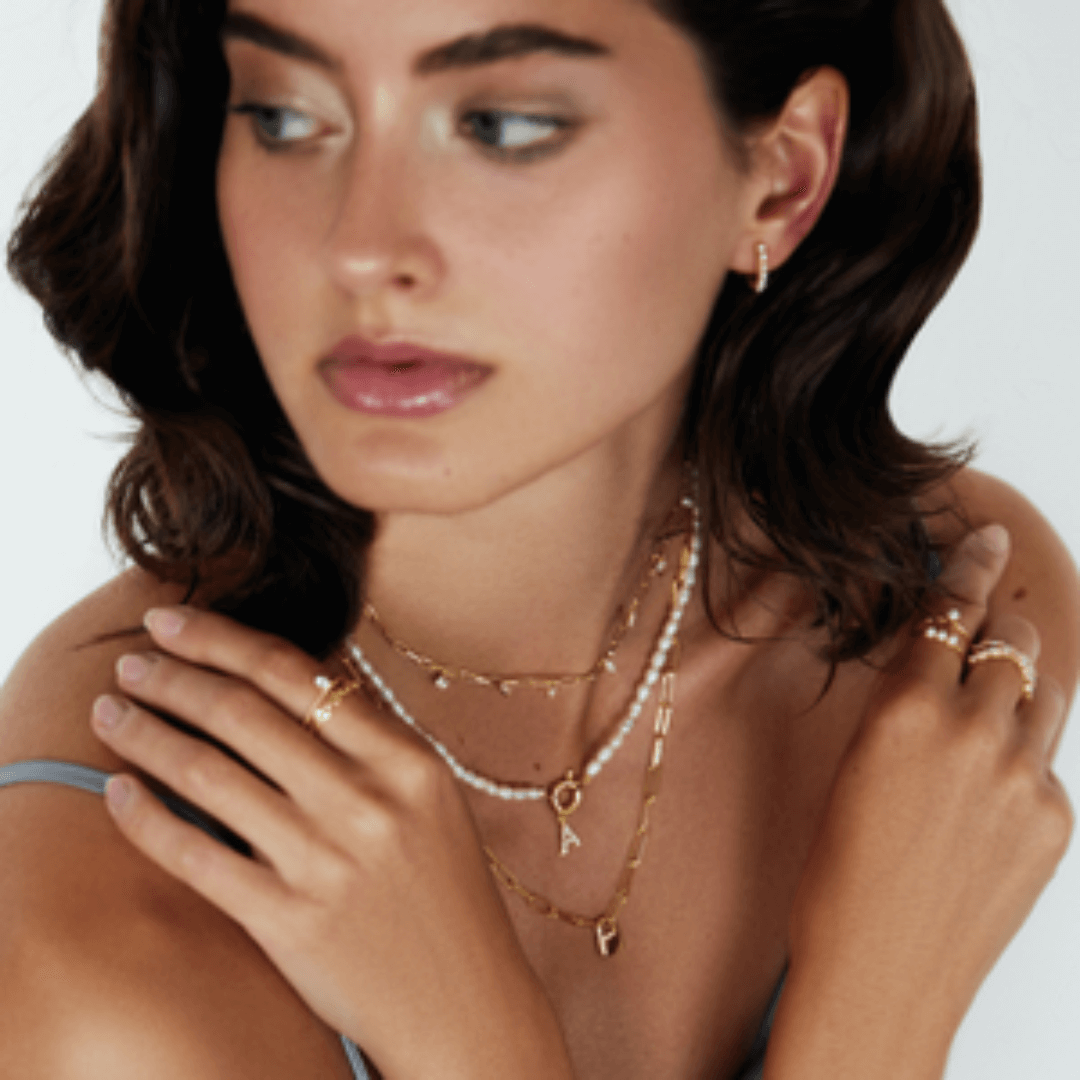 Perlenkette | Bushstabenperlen Kette Damen  