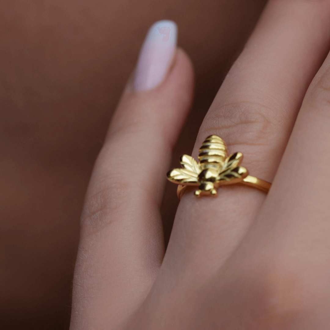Bienen ring | 925 Sterling Silber und vergoldet
