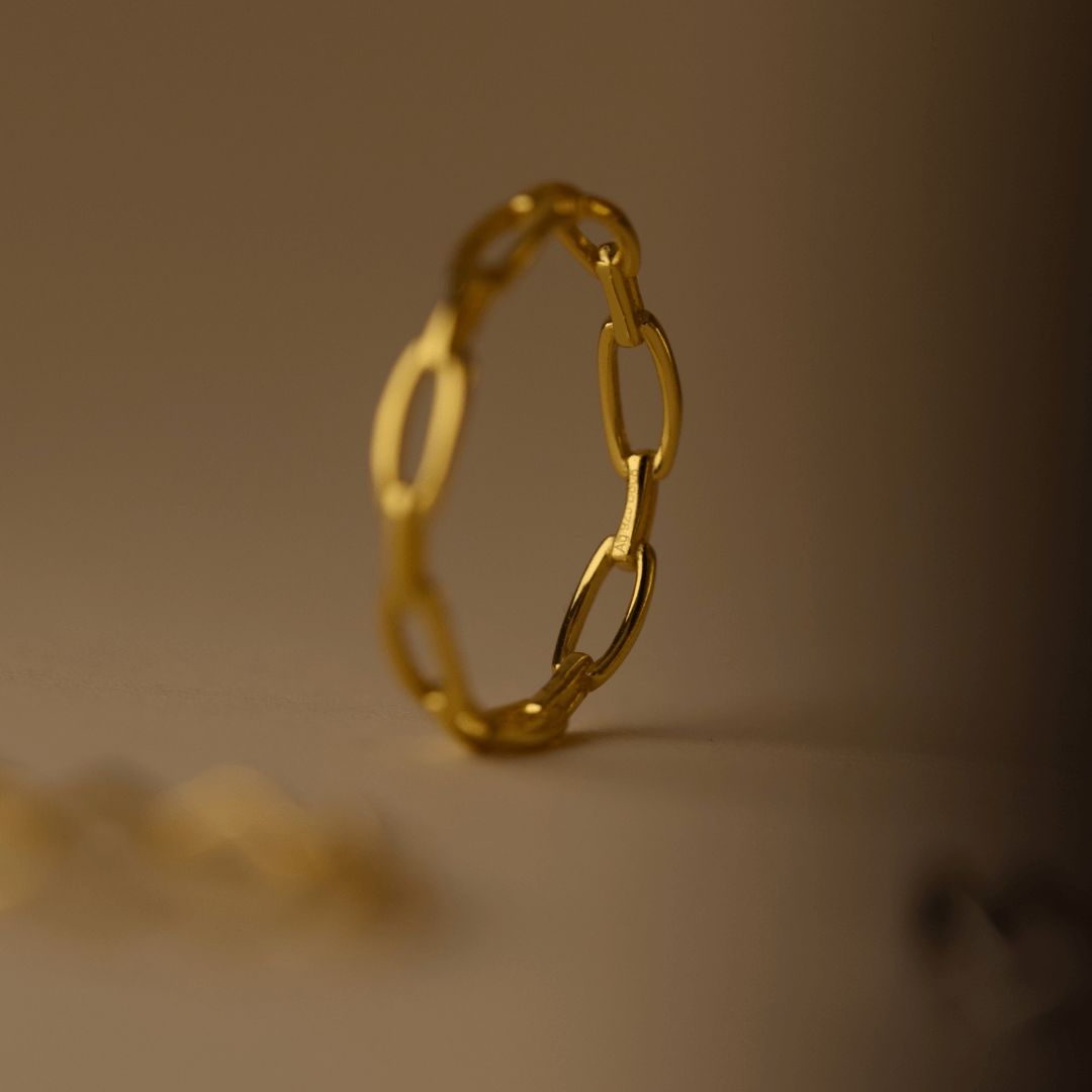 Kettenring | 925 er Silber und Vergoldet Ring