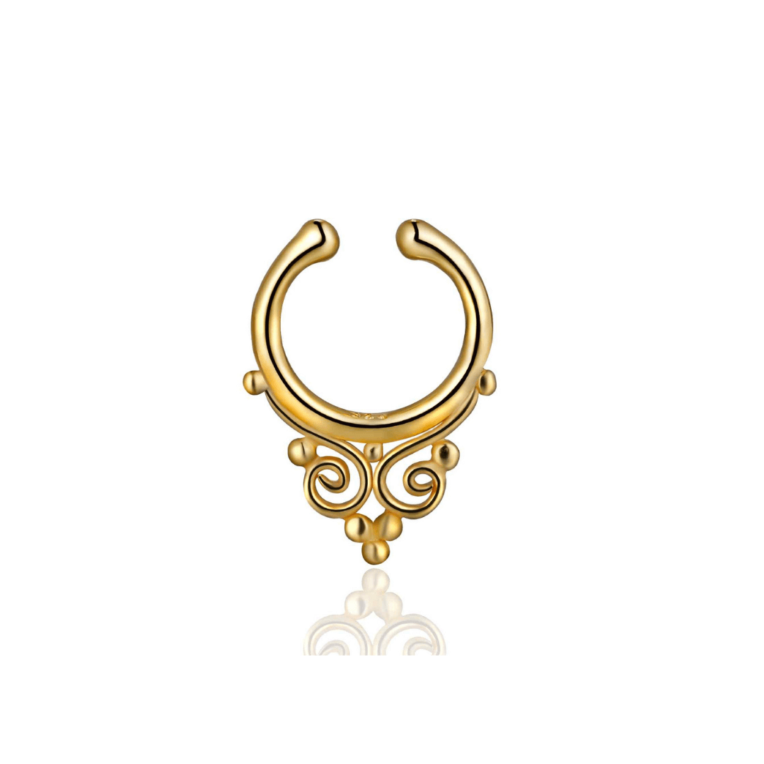 Crown septum piercing | 925 silver nose jewelry