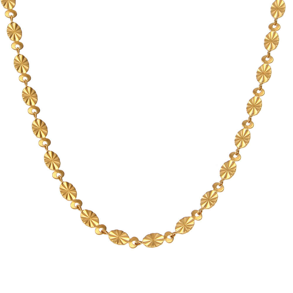 Plattenkette edelstahl | vergoldete Wasserfest Halskette