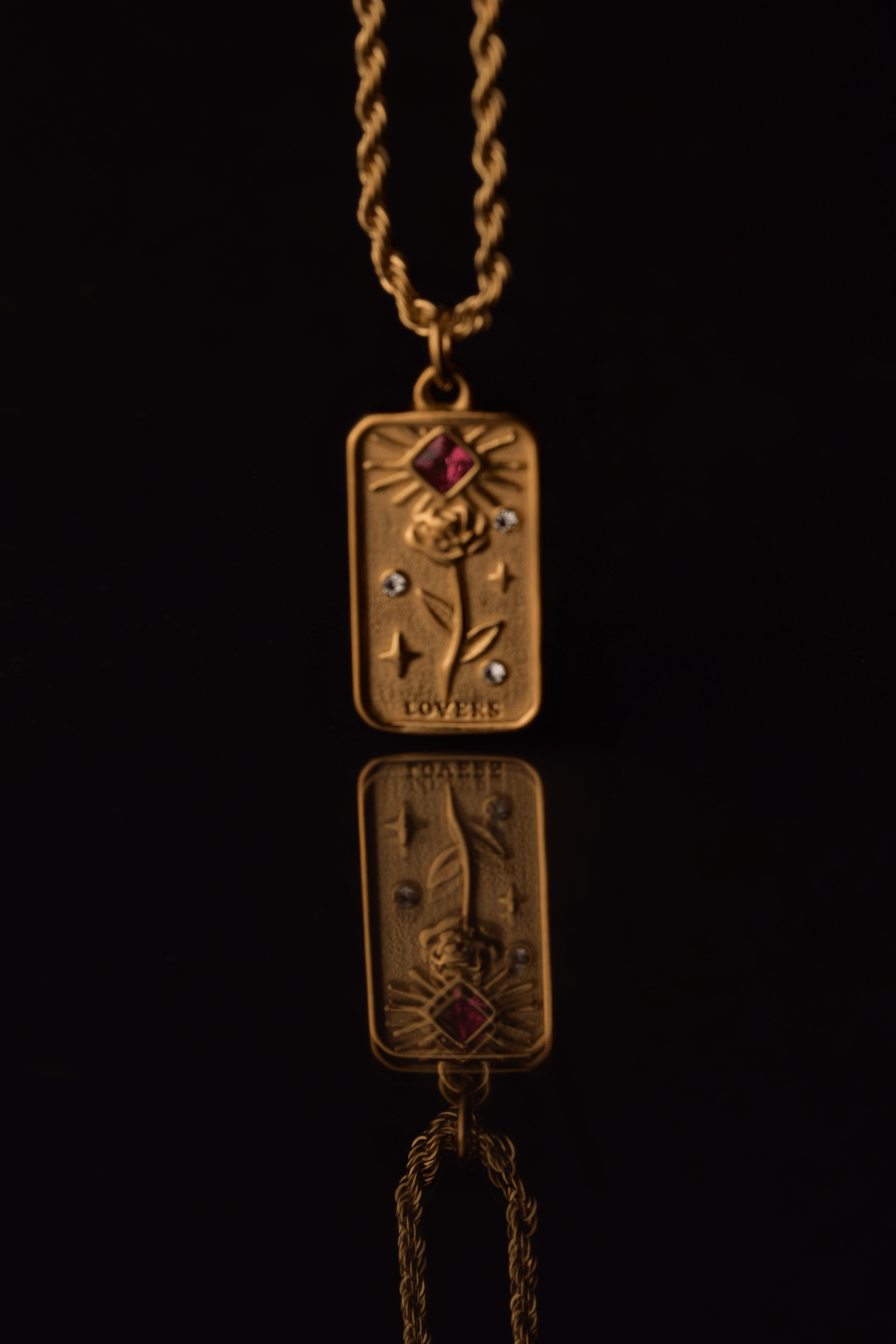Lovers Halskette, vergoldetet Edelstahl Halskette 45cm