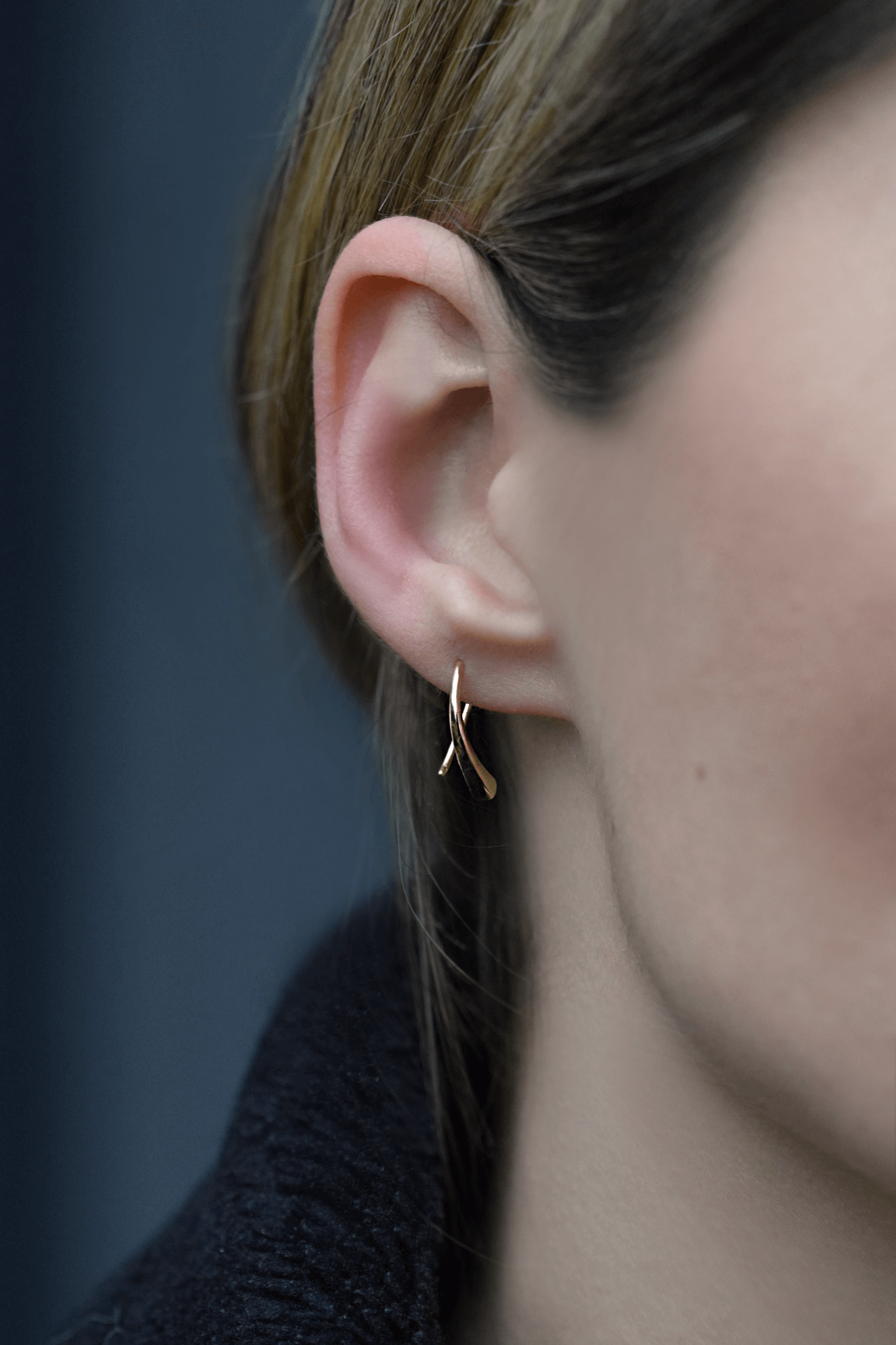 Schleife ohrringe | 925er -Vergoldet - Silber Offene Ohrring