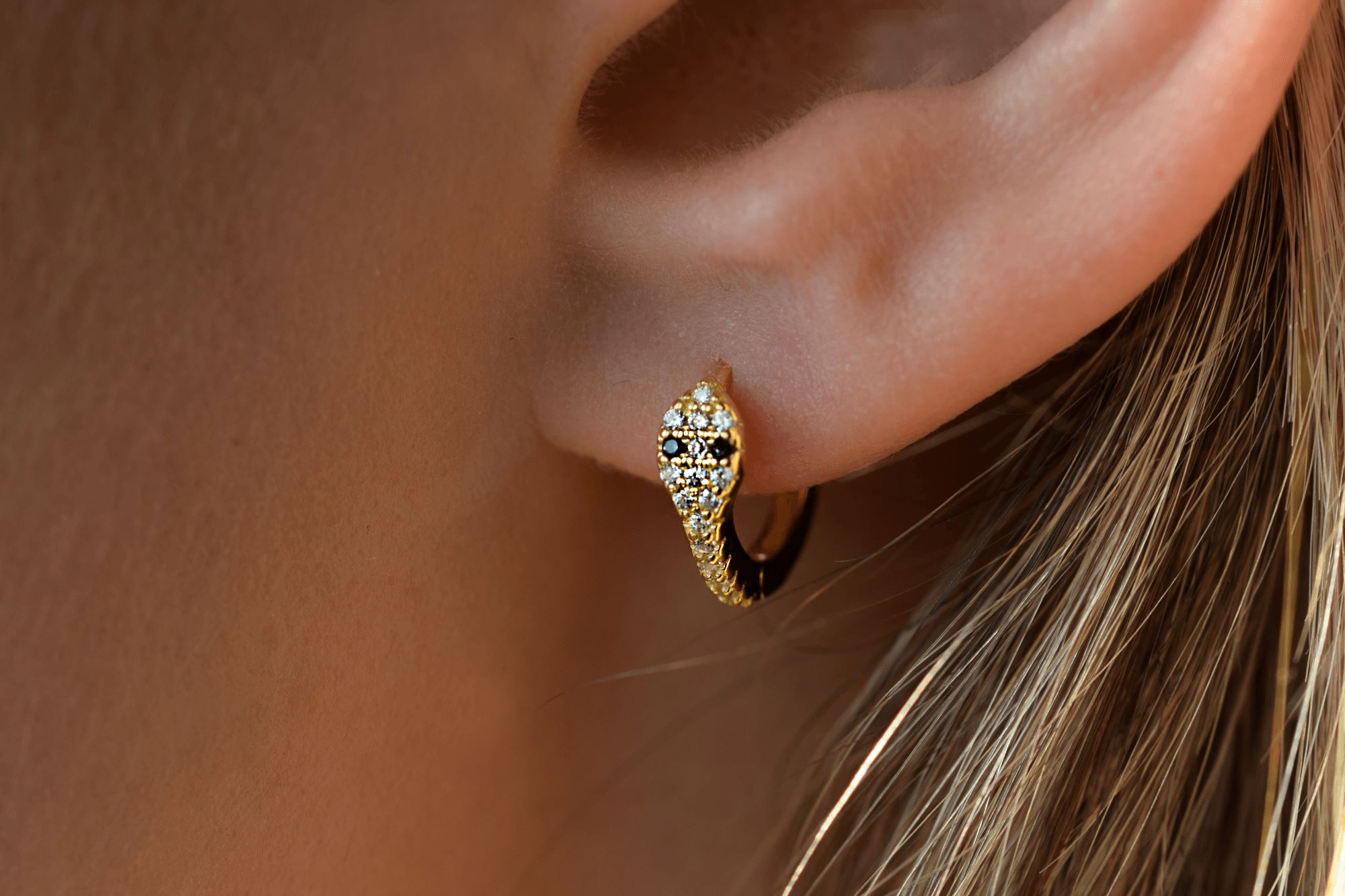 Schlangen Ohrringe | Vergoldet Creolen 