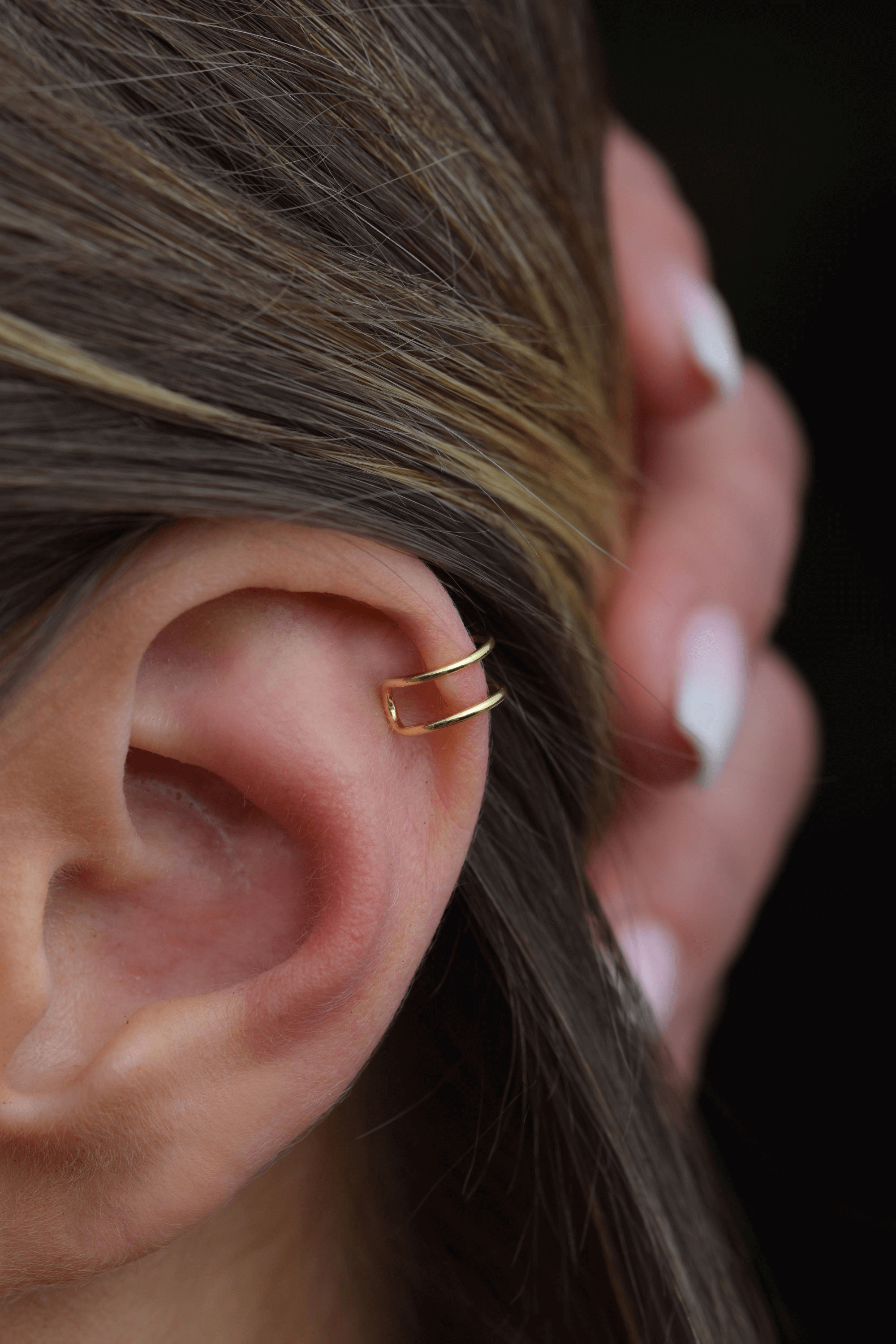 MINIMALISTISCHER EAR CUFF SILBER | VER GOLD OHRMANSCHETTE