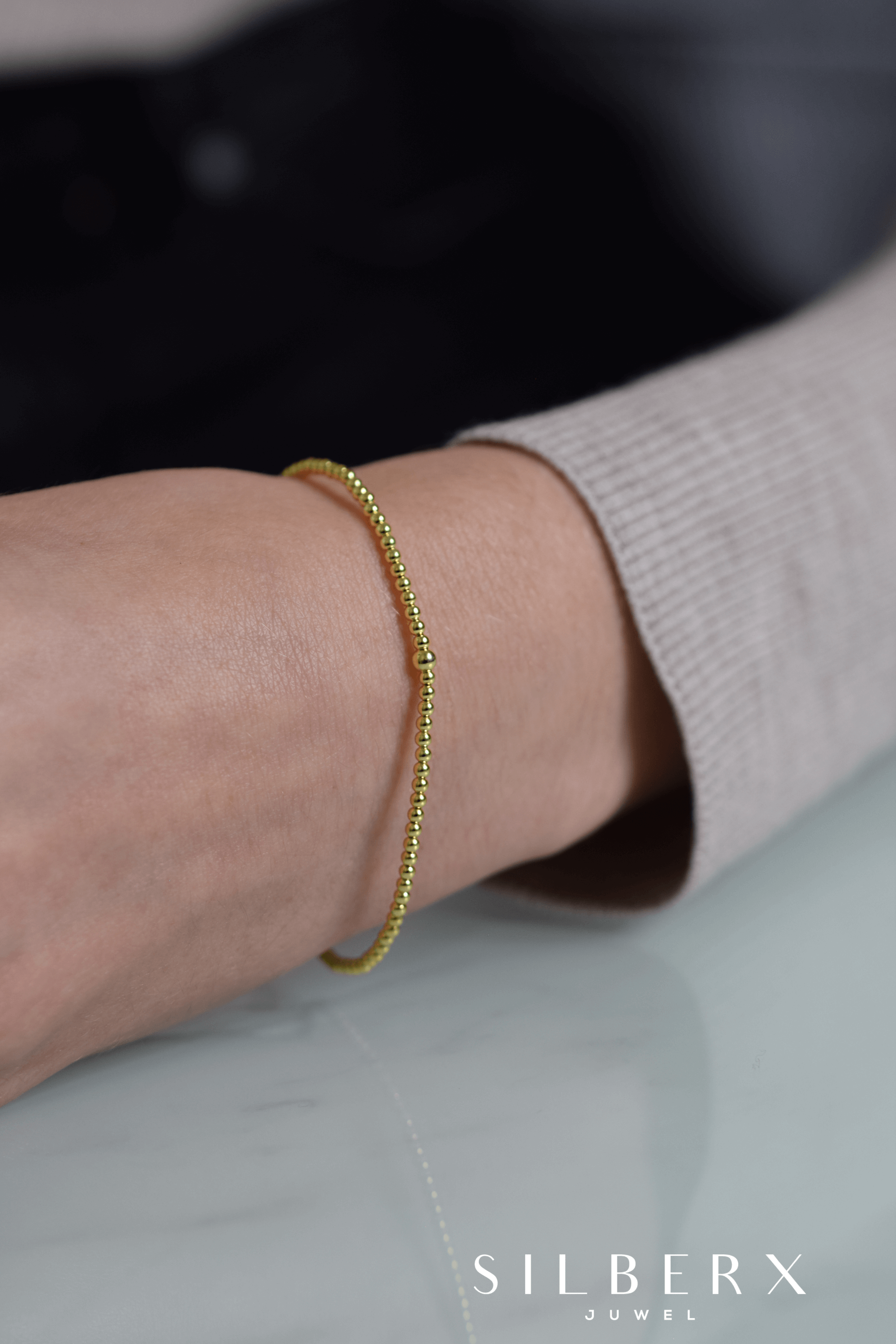 Flexibles Kugelarmband | 18K Vergoldetes Silber Damen Armband