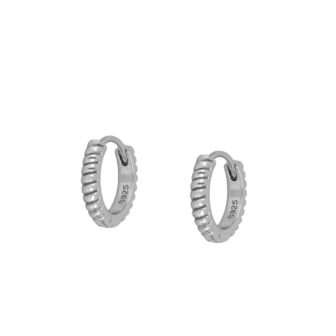 Zebra Lines Creolen - Drei Varianten Hoops aus 925 Sterling Silber- Ohrringe