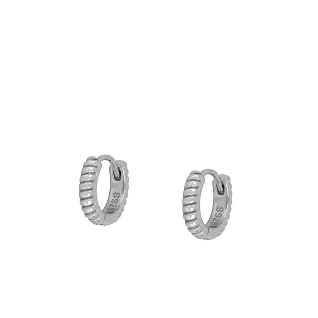 Zebra Lines Creolen - Drei Varianten Hoops aus 925 Sterling Silber- Ohrringe