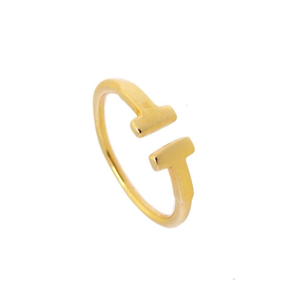 BLOCK RING, 925 Sterling Silber vergoldeter Ring