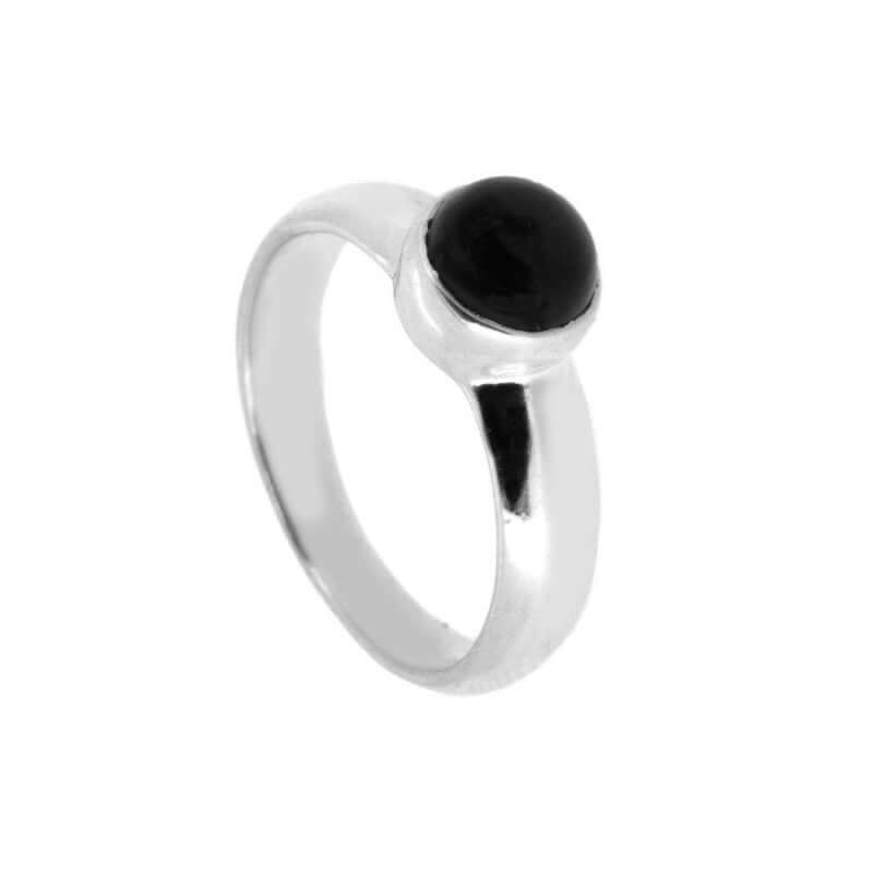 Schwarzem Onyx Ring | 925 Sterling Silber Glanz Edelstein Ring