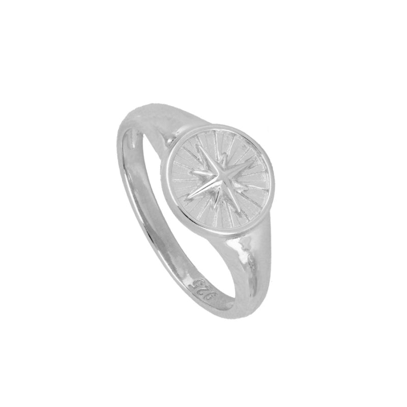 Compass RING, 925 Sterling Silber Ring