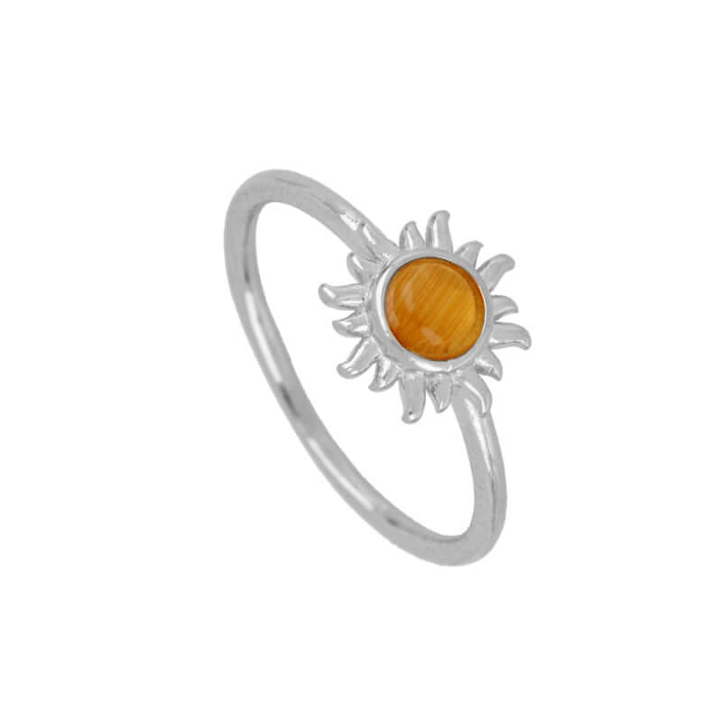 Orange Opal Ring, 925 Sterling Silber Ring