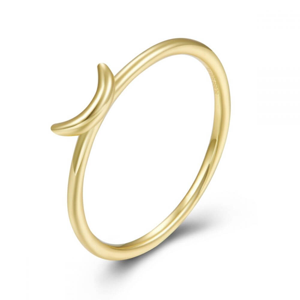 Mondring | 925 Sterling Silber und Vergoldet Ringe