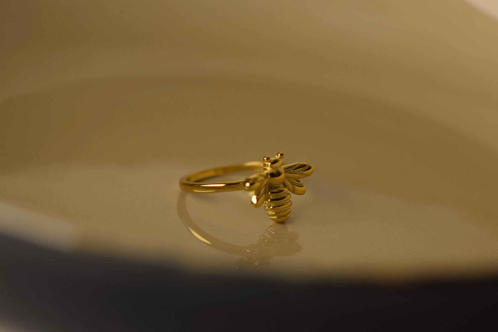 Bienen ring | 925 Sterling Silber und vergoldet