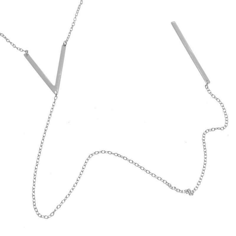 V Lariat kette | 925 er Vergoldet - Silber Halskette