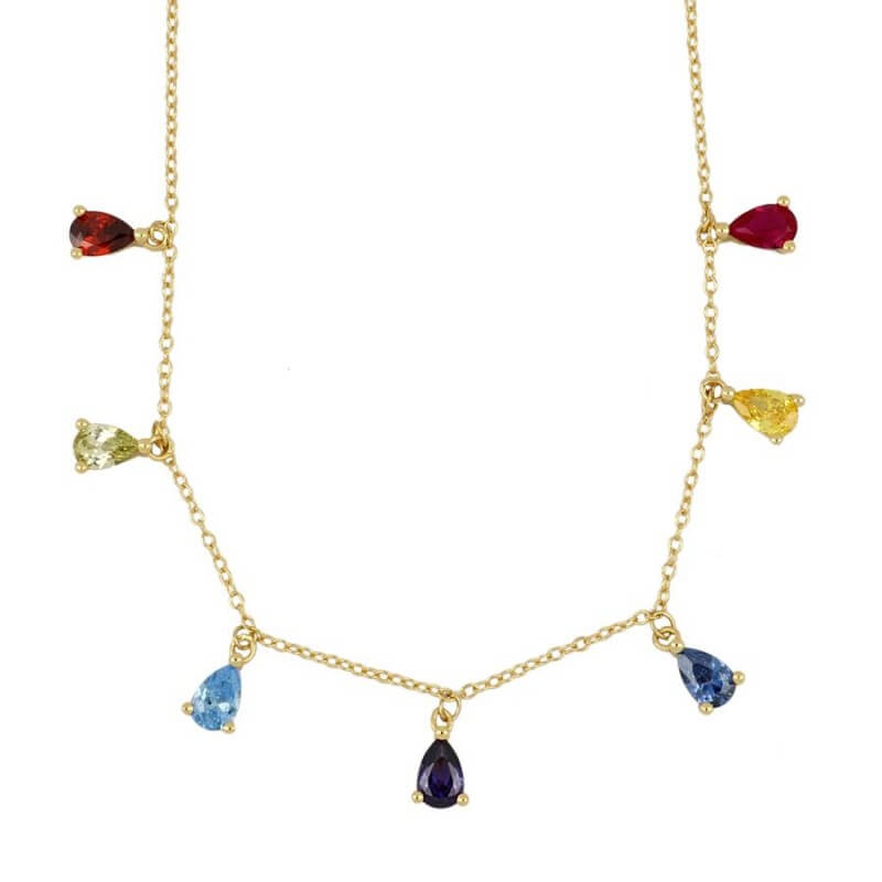 Regenbogen Kette | 925er Silber und Vergoldet Halskette