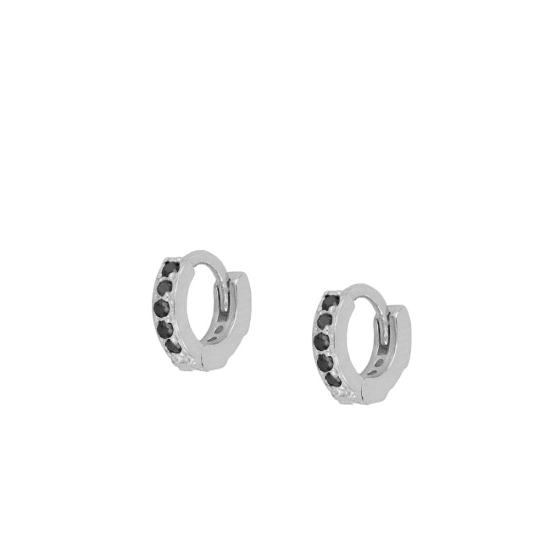 Zierlicher Tragus Ohrring mit schwarzem Zirkonia, 925 Sterling Silber Ohrring