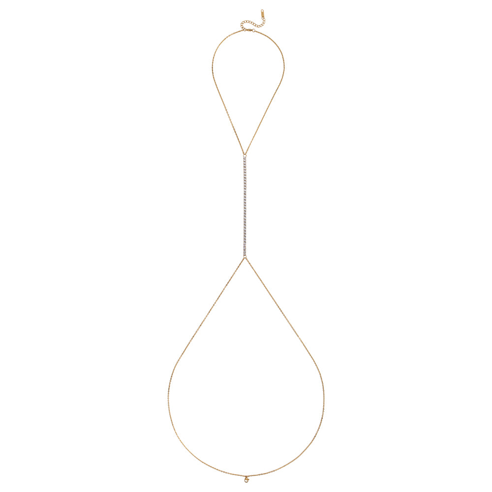 TENNIS BODY CHAIN, Edelstahl Kette 74cm